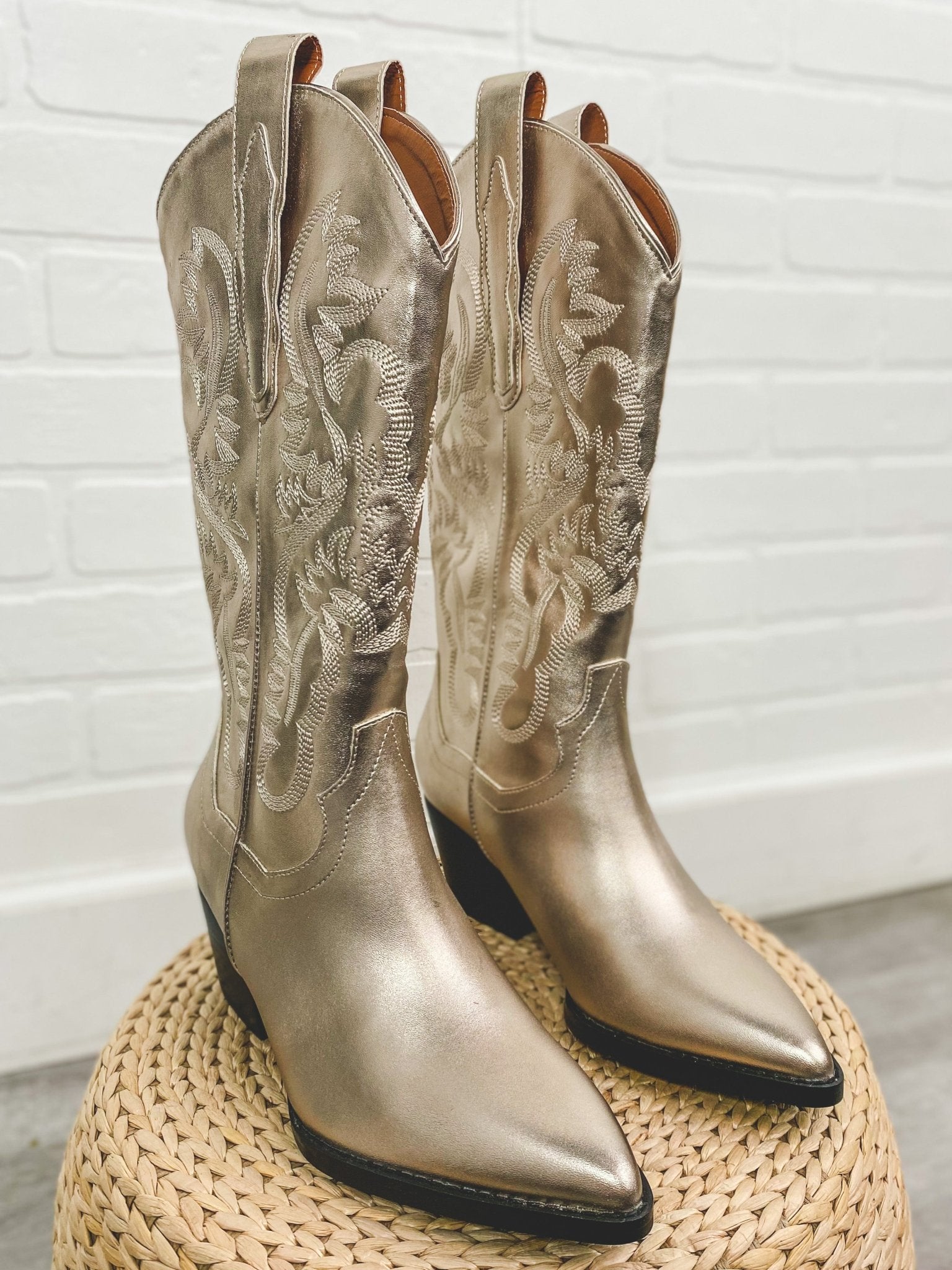 Amaya classic western boot champagne - Affordable Shoes - Boutique Shoes at Lush Fashion Lounge Boutique in Oklahoma City