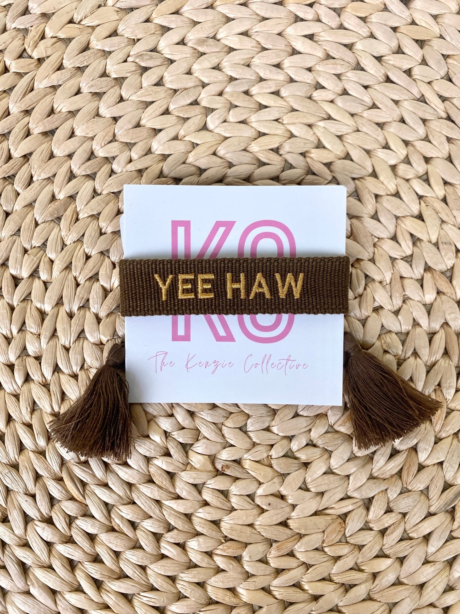 Yeehaw tassel bracelet brown - Stylish Bracelets - Affordable Jewelry and Belts at Lush Fashion Lounge Boutique in Oklahoma City
