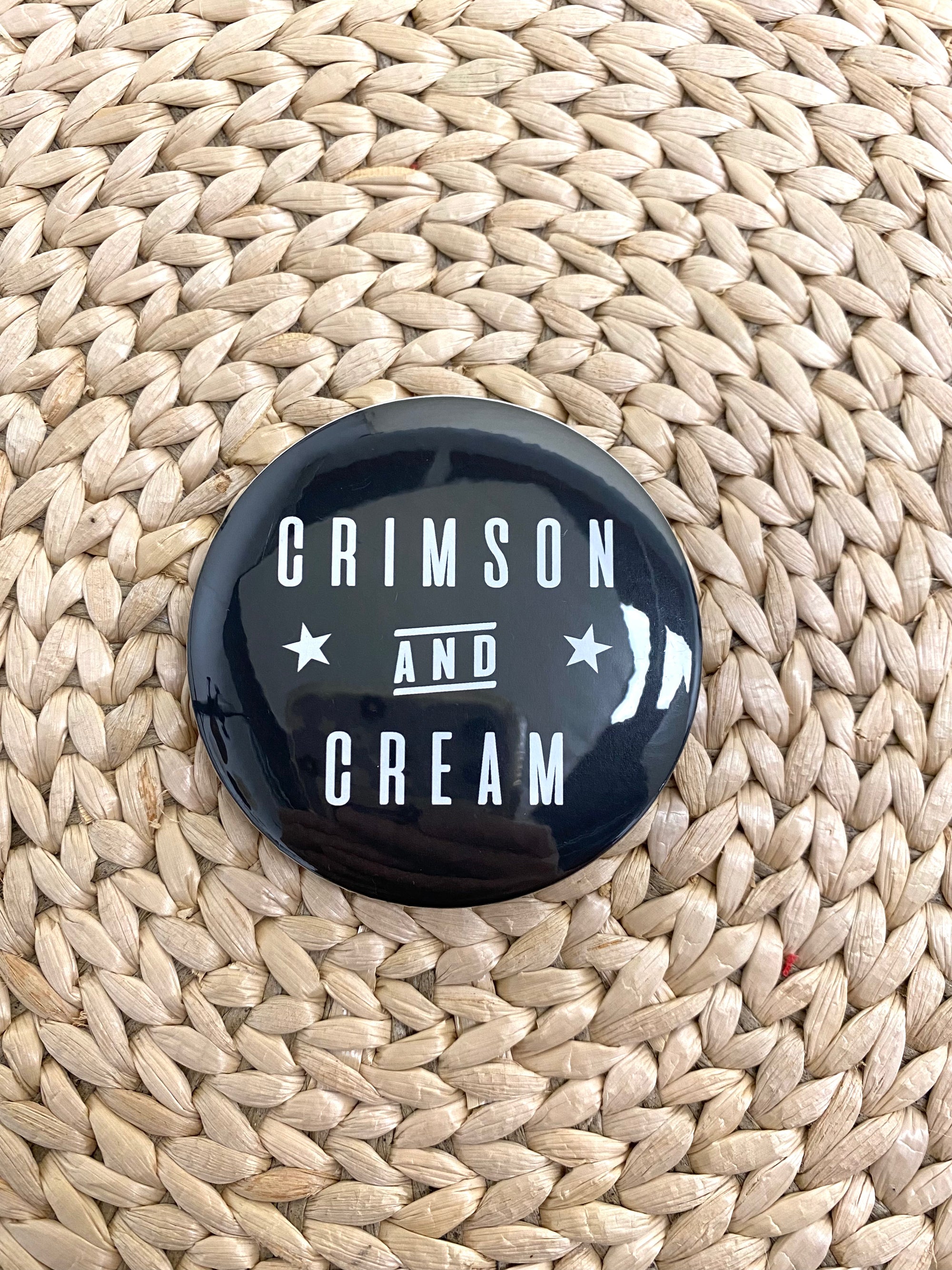 Crimson and Cream 3 inch button black - Trendy Gifts at Lush Fashion Lounge Boutique in Oklahoma City