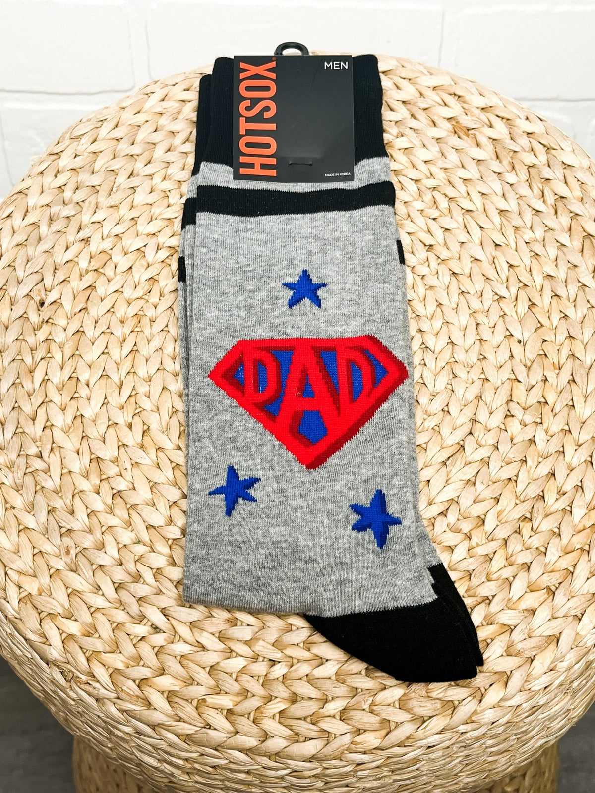 HotSox Superdad socks grey - Trendy Socks at Lush Fashion Lounge Boutique in Oklahoma City