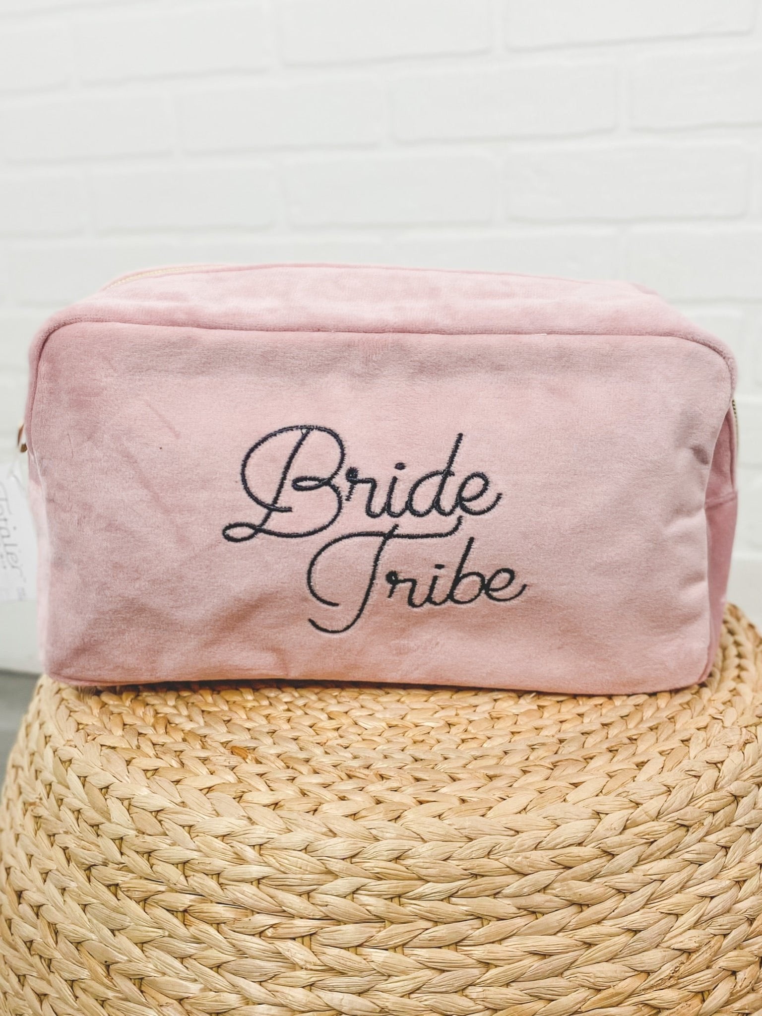 Bride tribe velvet accessory bag pink - Cheaveux Company CC Beanies, Scarves and Gloves at Lush Fashion Lounge Boutique in Oklahoma City