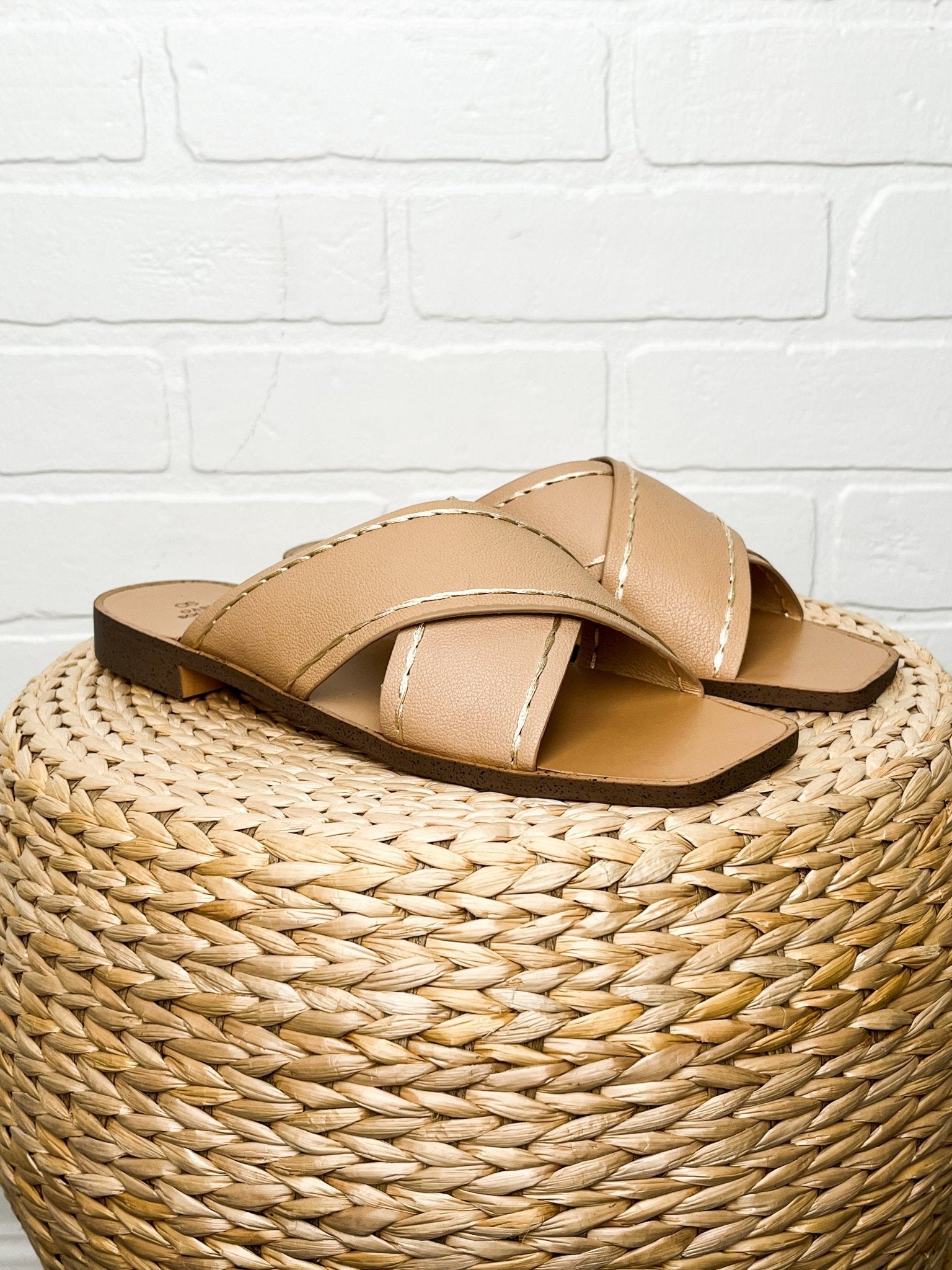 Stella criss cross sandals nude - Trendy shoes - Fashion Shoes at Lush Fashion Lounge Boutique in Oklahoma City