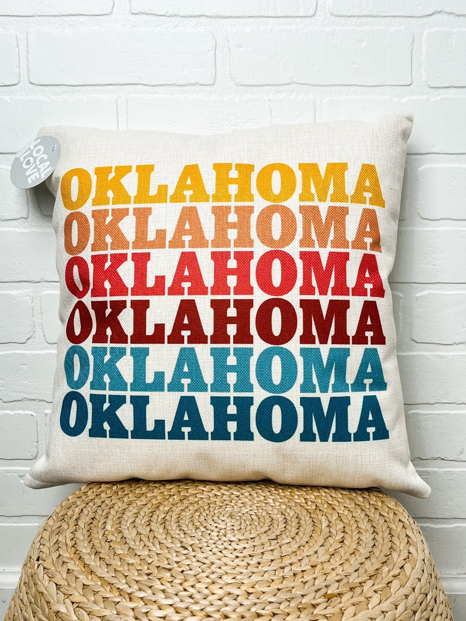 Oklahoma repeater square pillow - Trendy Gifts at Lush Fashion Lounge Boutique in Oklahoma City