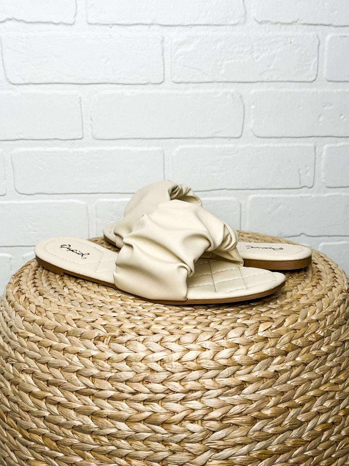 Hazy ruched sandal beige - Cute shoes - Trendy Shoes at Lush Fashion Lounge Boutique in Oklahoma City