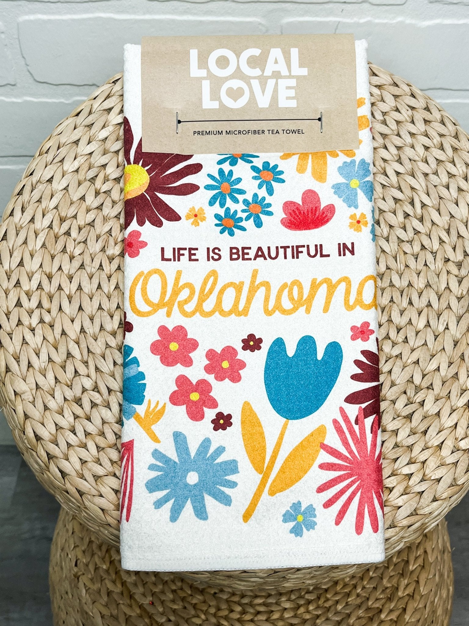 Life is beautiful in Oklahoma tea towel - Trendy Gifts at Lush Fashion Lounge Boutique in Oklahoma City