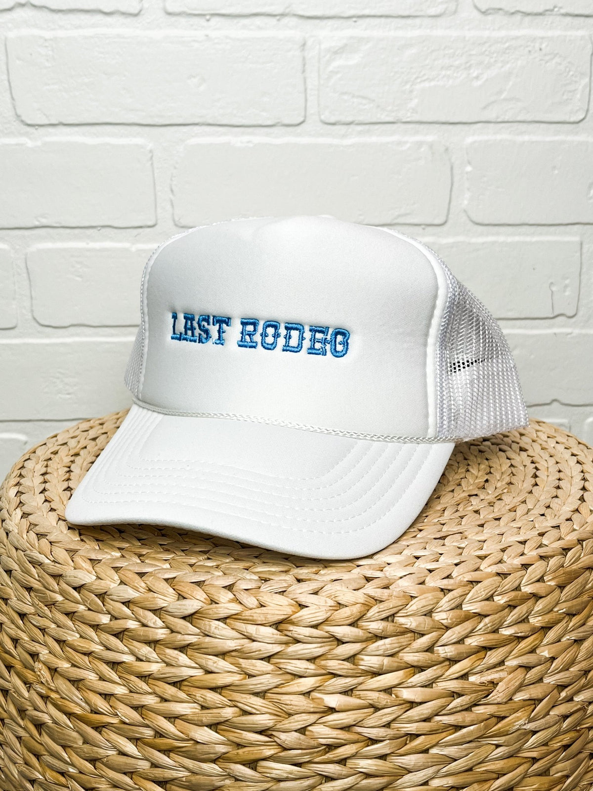 Last rodeo trucker hat white - Stylish Hat -  Cute Bridal Collection at Lush Fashion Lounge Boutique in Oklahoma City
