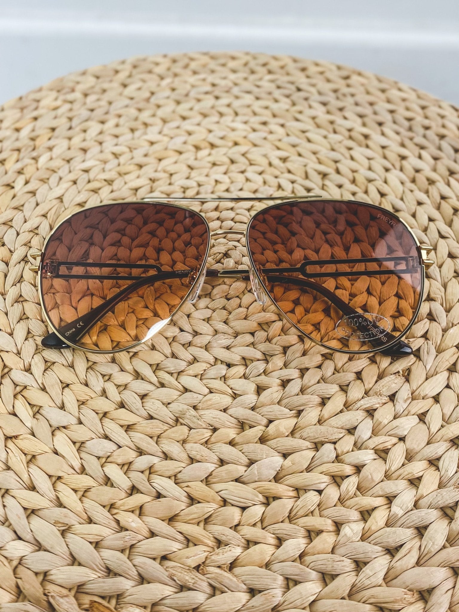 Freyrs Henry sunglasses gold/brown - Cute Sunglasses - Fun Wayfarers at Lush Fashion Lounge Boutique in Oklahoma