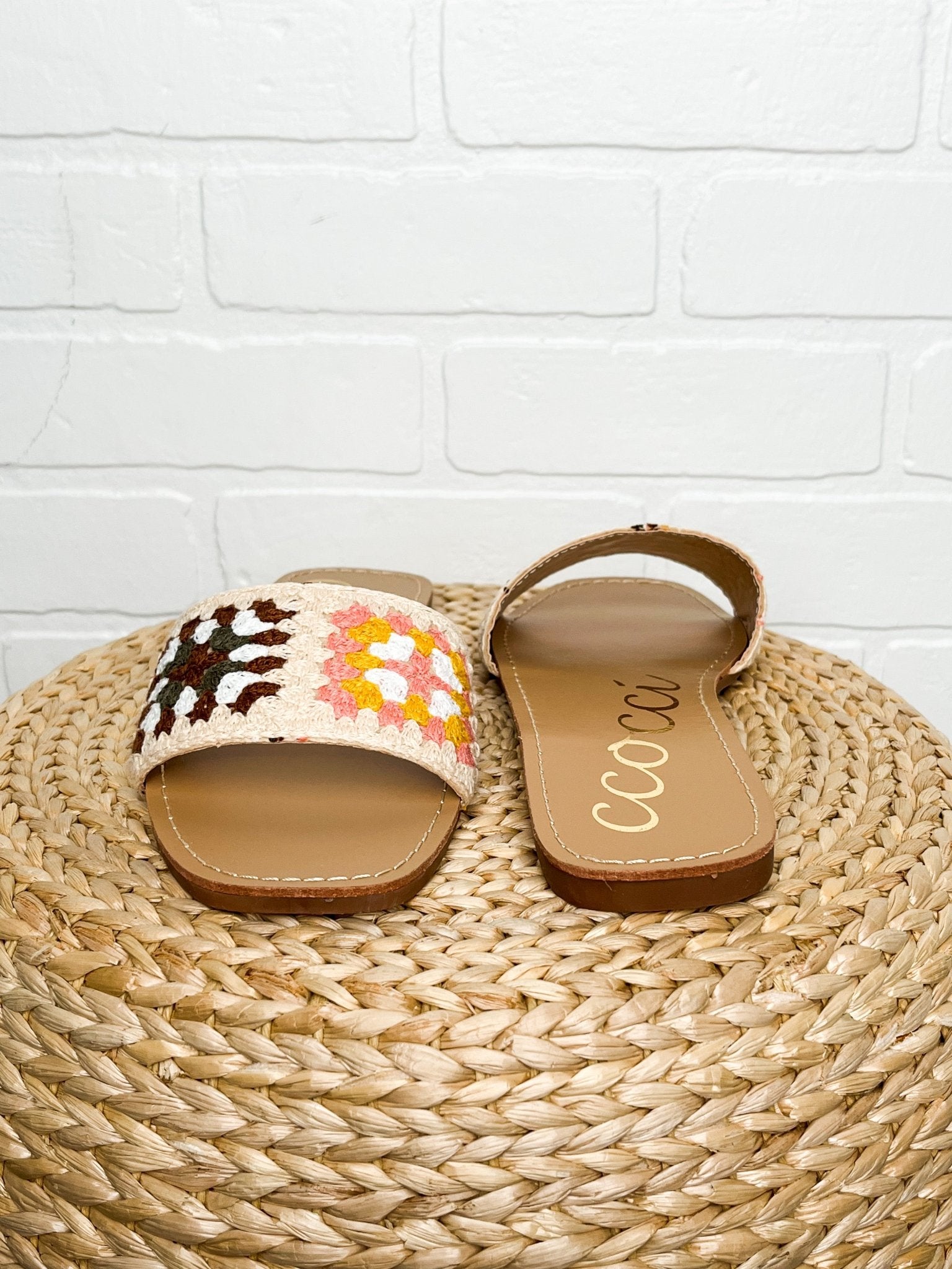 Reef crochet patchwork sandal brown/blush - Affordable shoes - Boutique Shoes at Lush Fashion Lounge Boutique in Oklahoma City