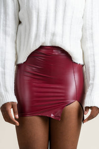 Faux leather skirt burgundy | Lush Fashion Lounge: boutique fashion skirts, affordable boutique skirts, cute affordable skirts