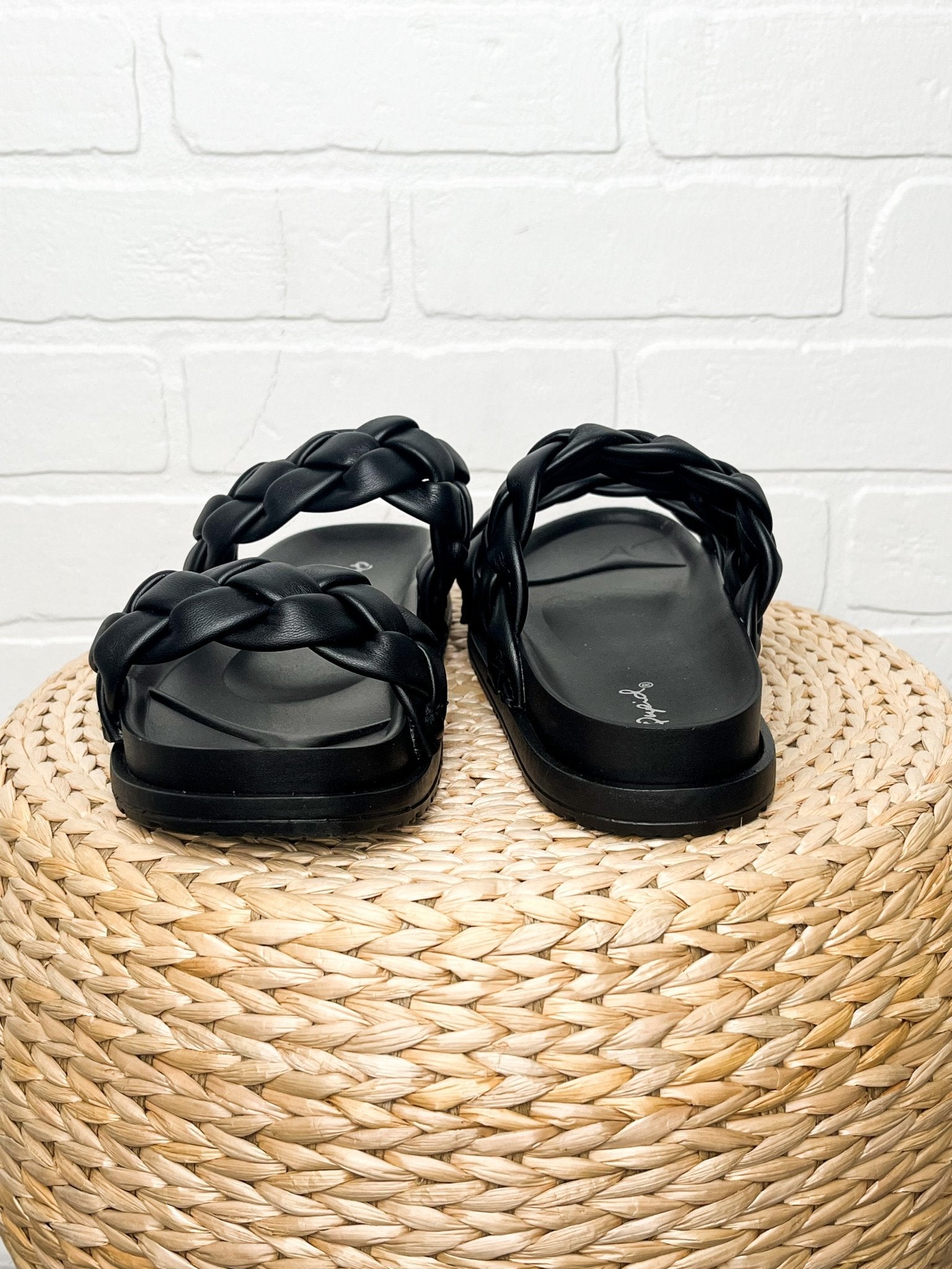 Albina braided sandal black - Affordable shoes - Boutique Shoes at Lush Fashion Lounge Boutique in Oklahoma City