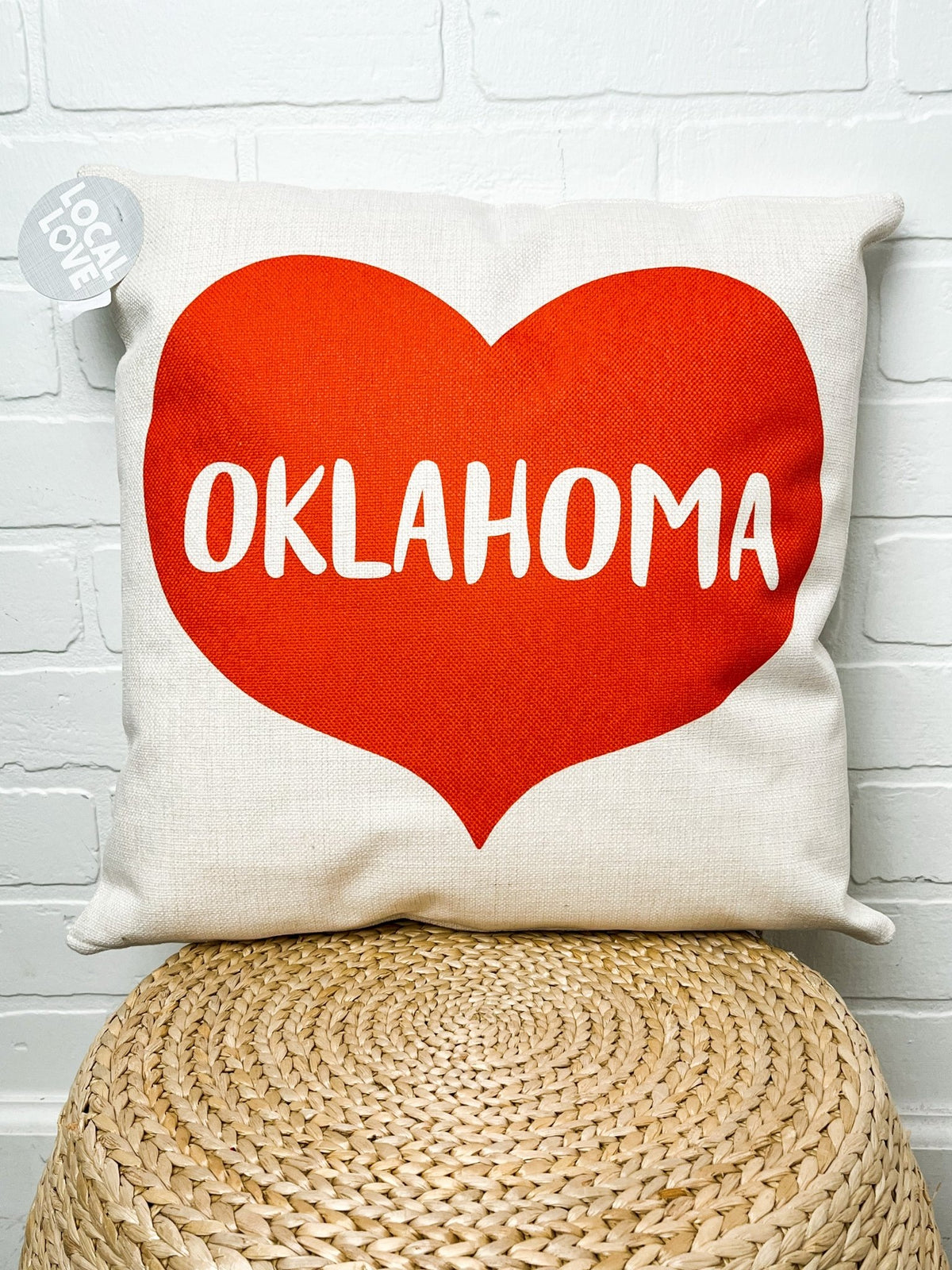 Oklahoma heart square pillow - Trendy Gifts at Lush Fashion Lounge Boutique in Oklahoma City