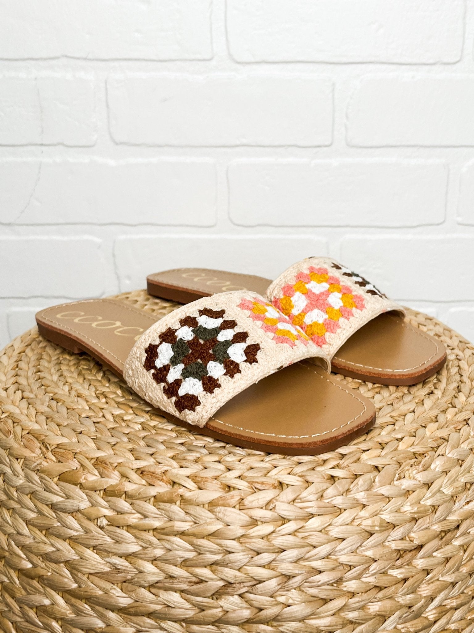 Reef crochet patchwork sandal brown/blush - Cute shoes - Trendy Shoes at Lush Fashion Lounge Boutique in Oklahoma City