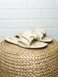 Hazy ruched sandal beige - Trendy shoes - Fashion Shoes at Lush Fashion Lounge Boutique in Oklahoma City