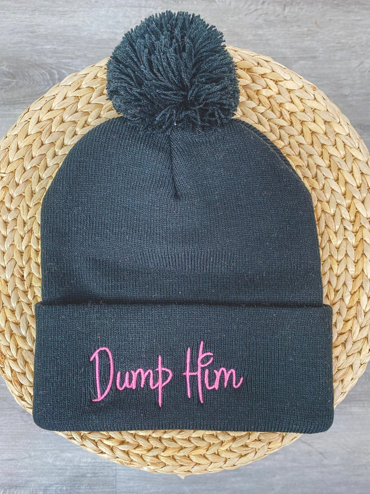 Dump him beanie pink/black - Trendy Beanies at Lush Fashion Lounge Boutique in Oklahoma City