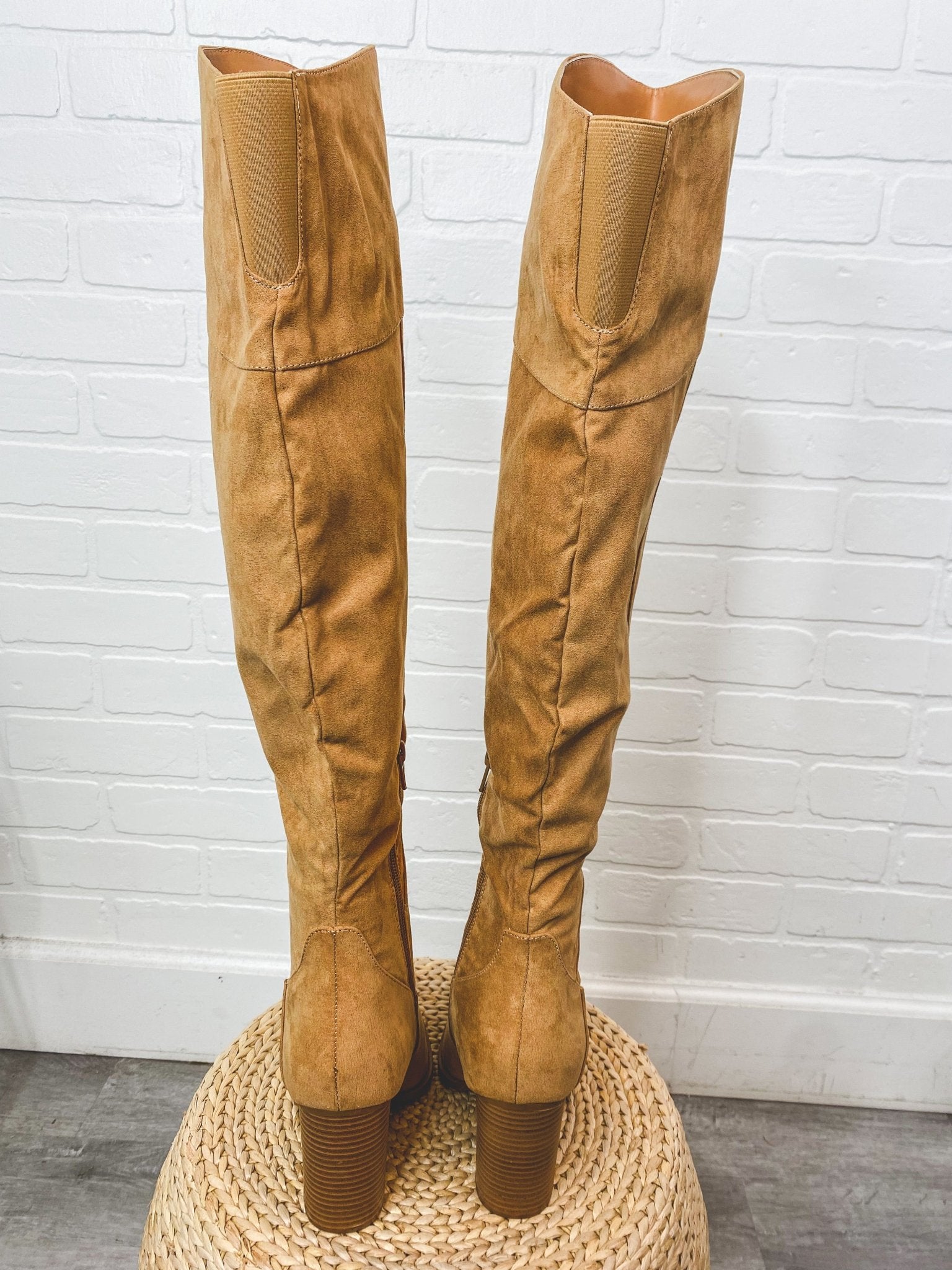 Slay over the knee boots butterscotch - Affordable boots - Boutique Shoes at Lush Fashion Lounge Boutique in Oklahoma City