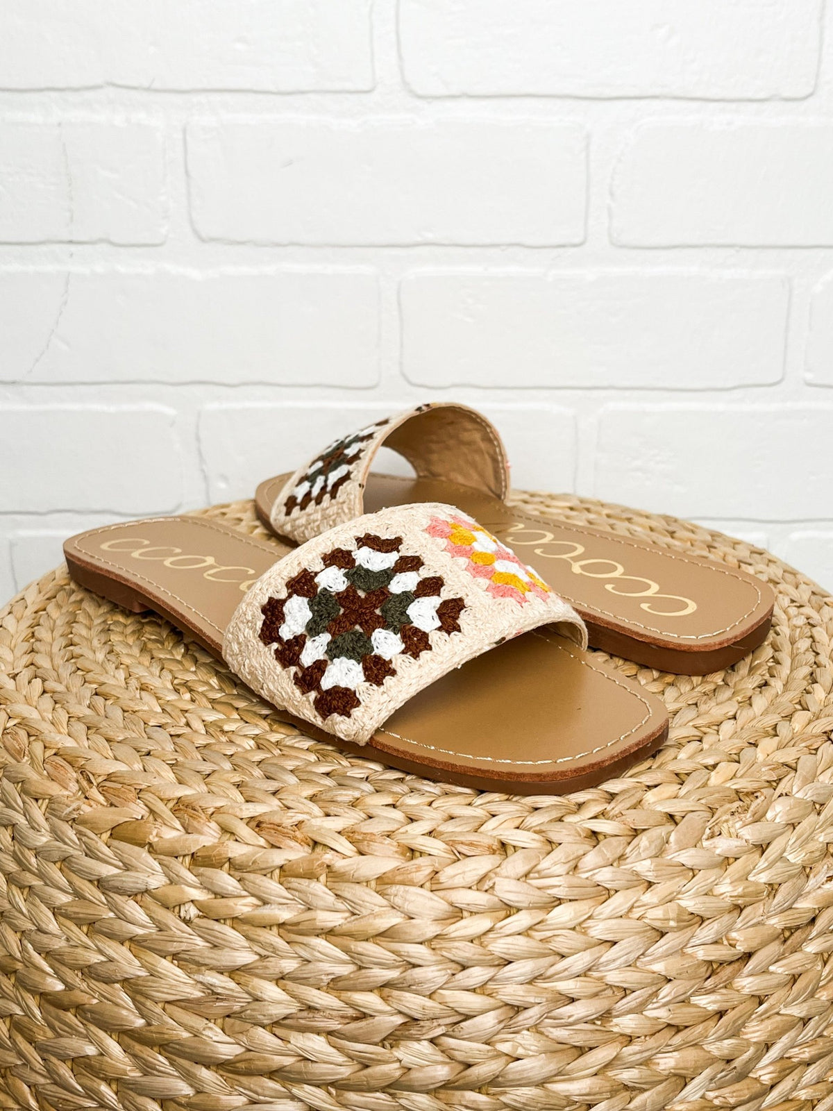 Reef crochet patchwork sandal brown/blush - Trendy shoes - Fashion Shoes at Lush Fashion Lounge Boutique in Oklahoma City