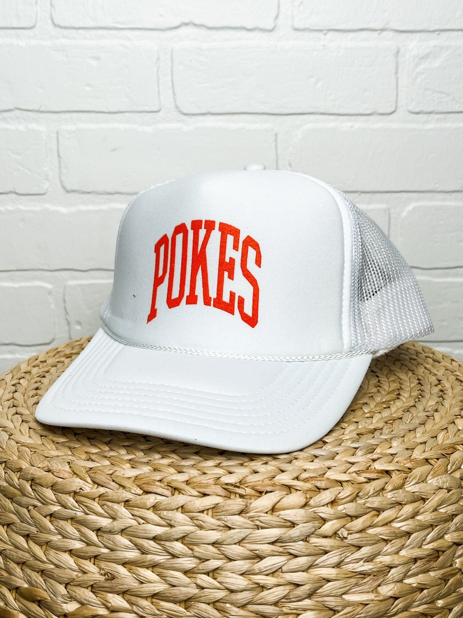 OSU OSU Pokes XL trucker hat white Hats White | Lush Fashion Lounge Trendy Oklahoma State Cowboys Apparel & Cute Gameday T-Shirts