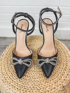 Show rhinestone ankle strap heel black Stylish shoes - Womens Fashion Shoes at Lush Fashion Lounge Boutique in Oklahoma City
