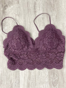 Lace brami bralette plum - Cute Bralette - Trendy Bras and Bralettes at Lush Fashion Lounge Boutique in Oklahoma City