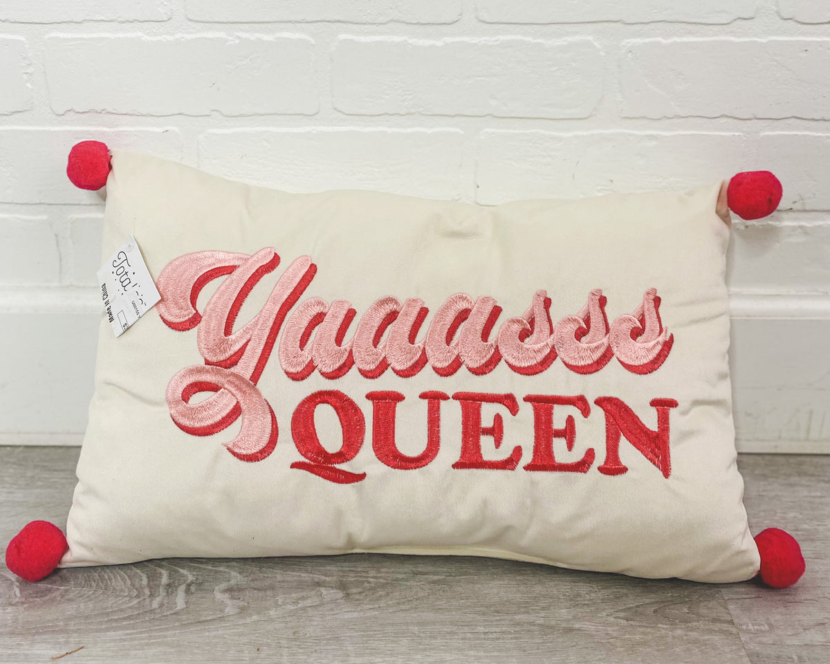 Yas Queen lumbar pillow - Trendy Band T-Shirts and Sweatshirts at Lush Fashion Lounge Boutique in Oklahoma City