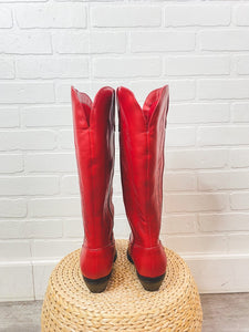 Cowboy western boots red - Affordable boots - Boutique Shoes at Lush Fashion Lounge Boutique in Oklahoma City