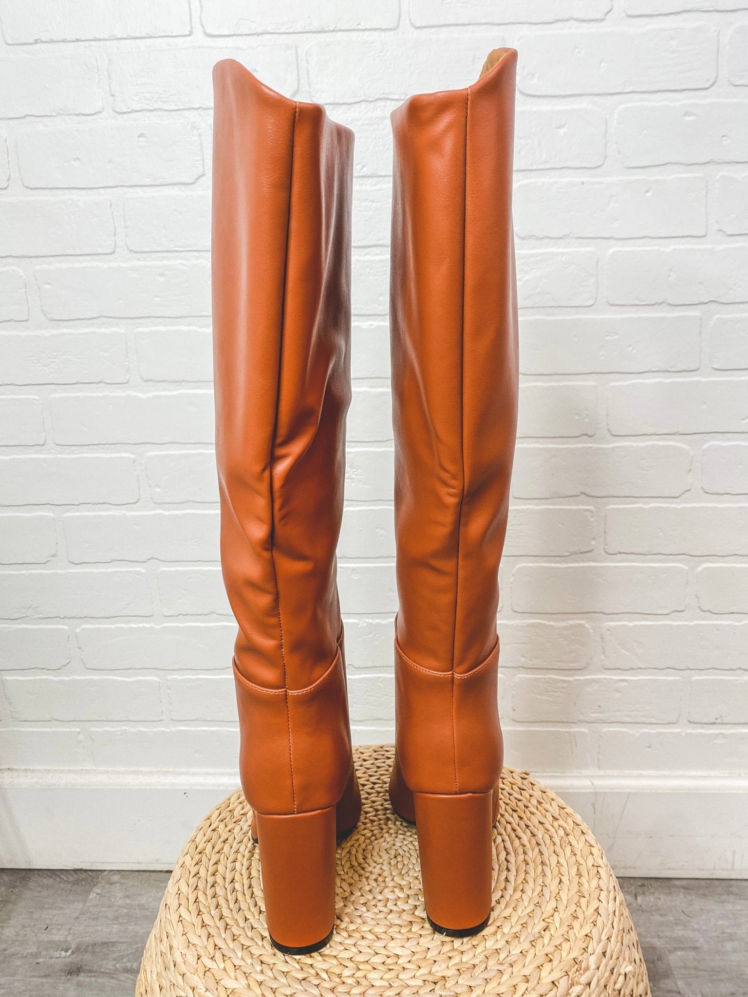 Signal knee high boots cognac - Affordable boots - Boutique Shoes at Lush Fashion Lounge Boutique in Oklahoma City