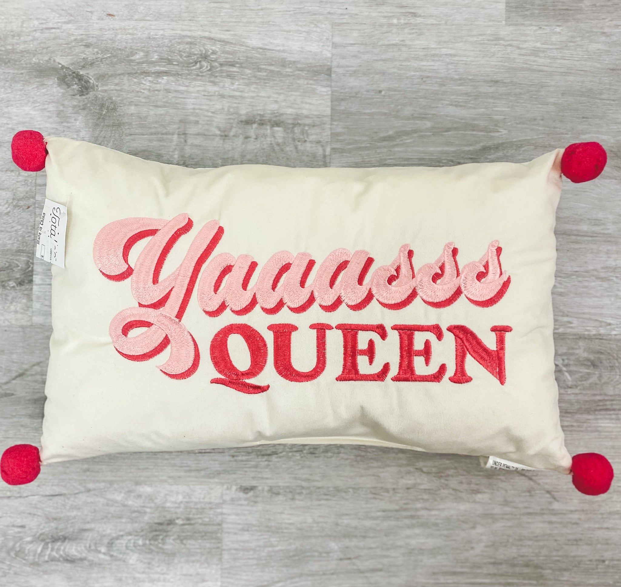 Yas Queen lumbar pillow - Vintage Band T-Shirts and Sweatshirts at Lush Fashion Lounge Boutique in Oklahoma City