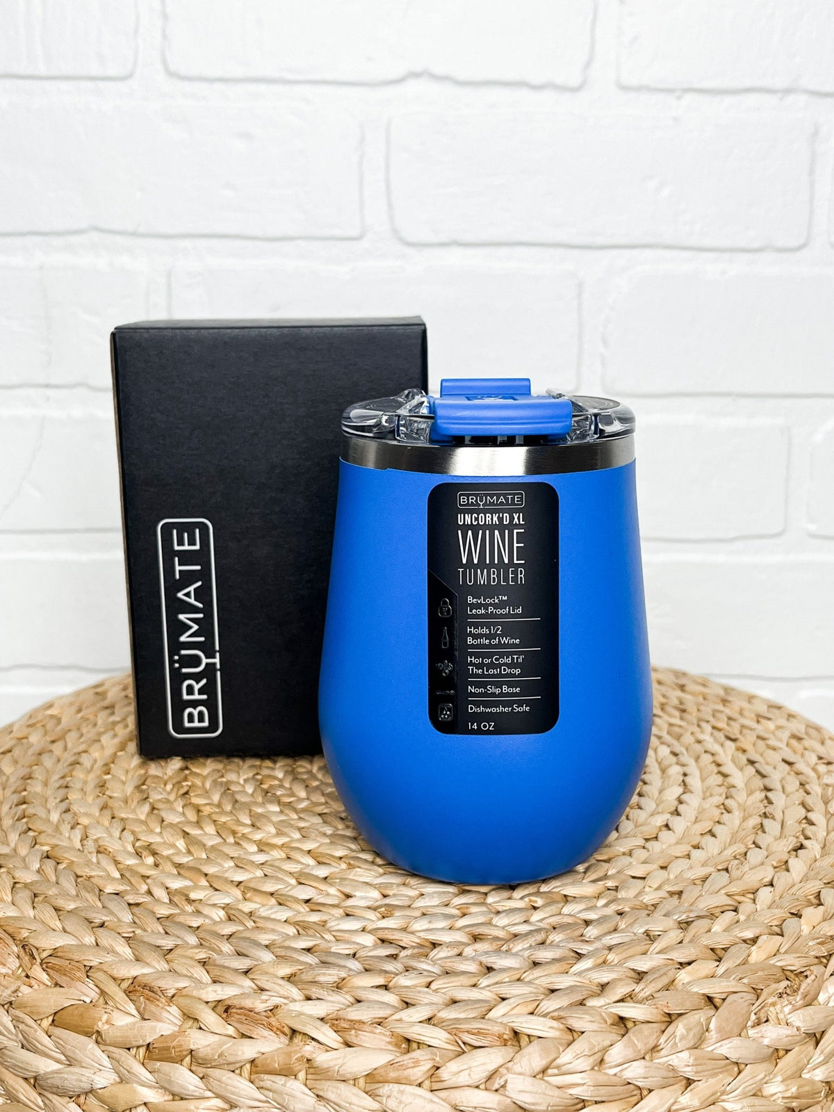 BruMate uncork'd XL wine tumbler matte azure - BruMate Drinkware, Tumblers and Insulated Can Coolers at Lush Fashion Lounge Trendy Boutique in Oklahoma City