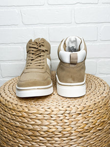 Gio high top sneaker sand/white - Affordable Shoes - Boutique Shoes at Lush Fashion Lounge Boutique in Oklahoma City