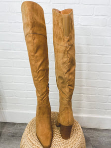 Slay over the knee boots butterscotch - Trendy boots - Fashion Shoes at Lush Fashion Lounge Boutique in Oklahoma City
